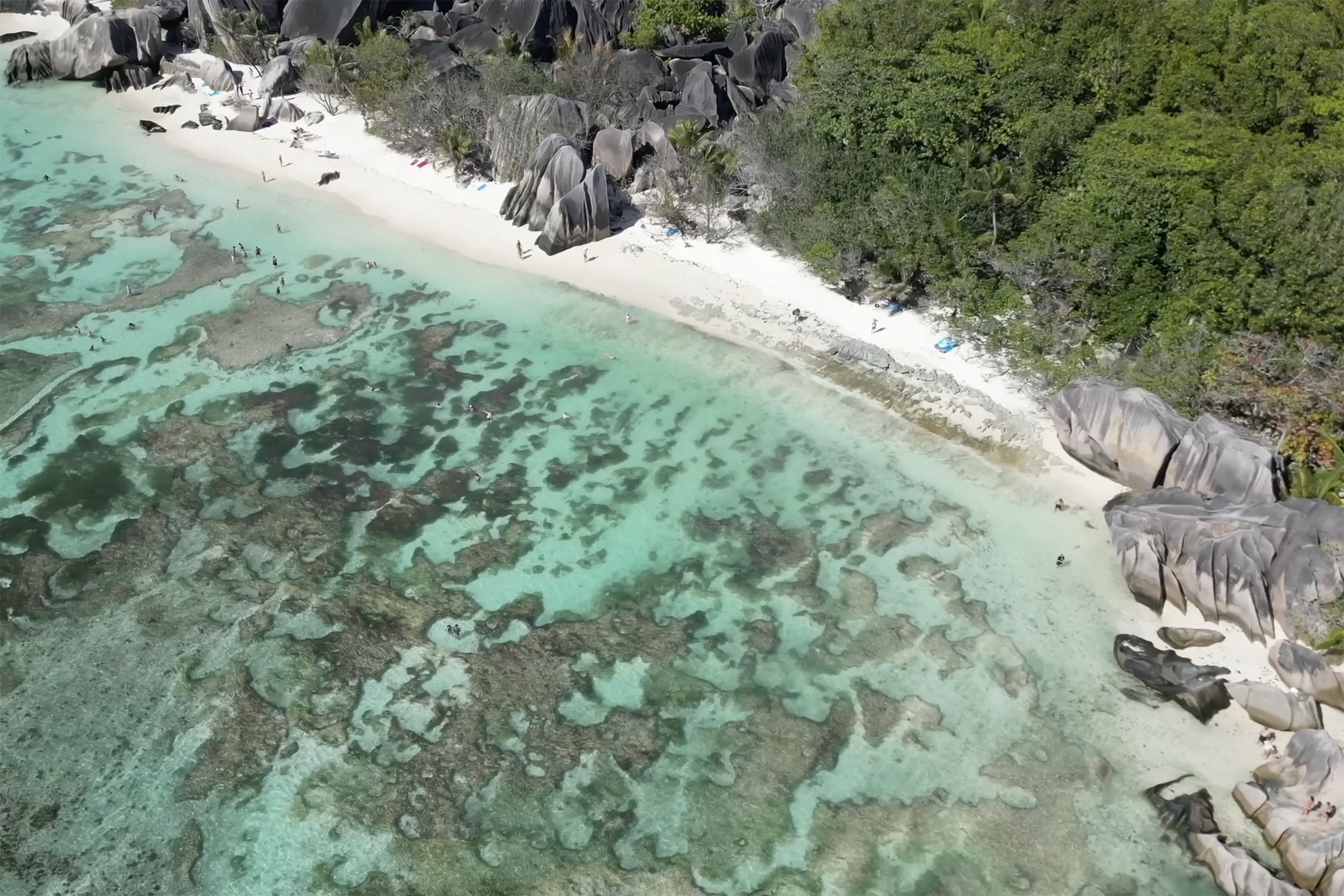 Anse Côte d'Argent sur l'ile de La Digue aux Seychelles