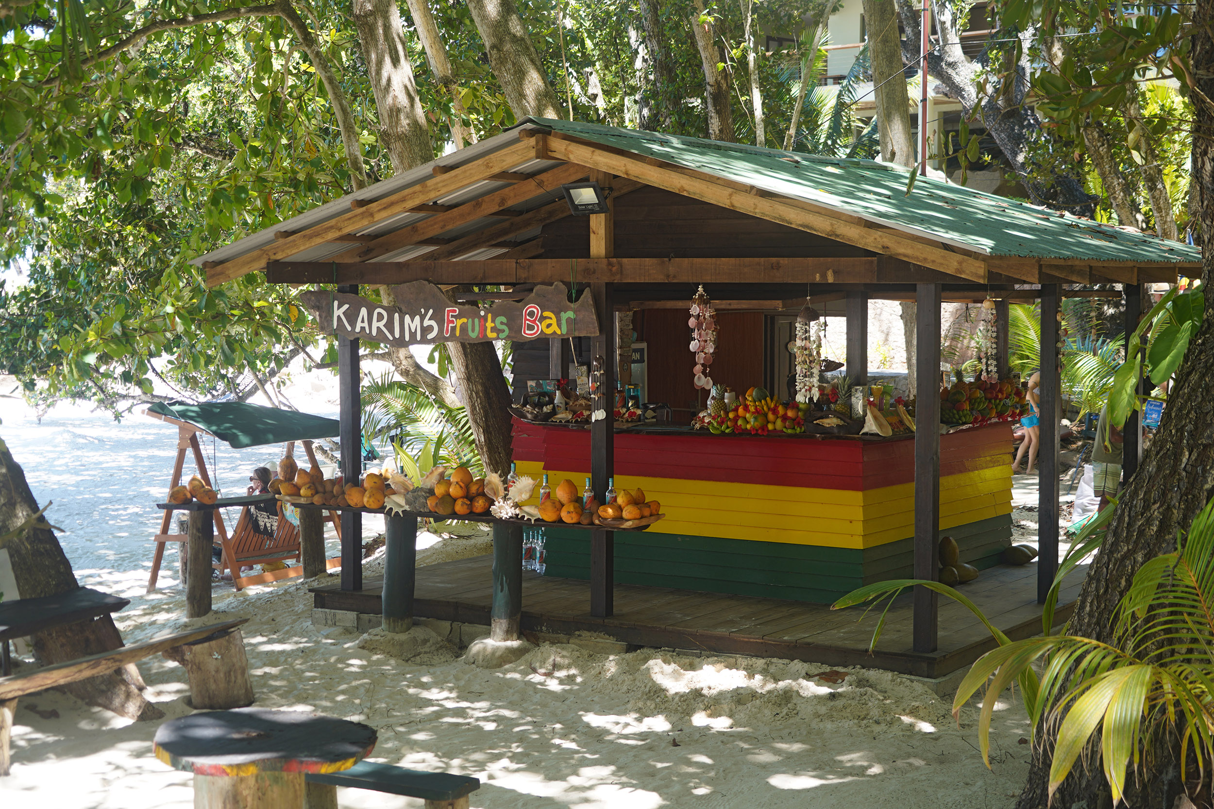 Sur l'ile de La Digue aux Seychelles