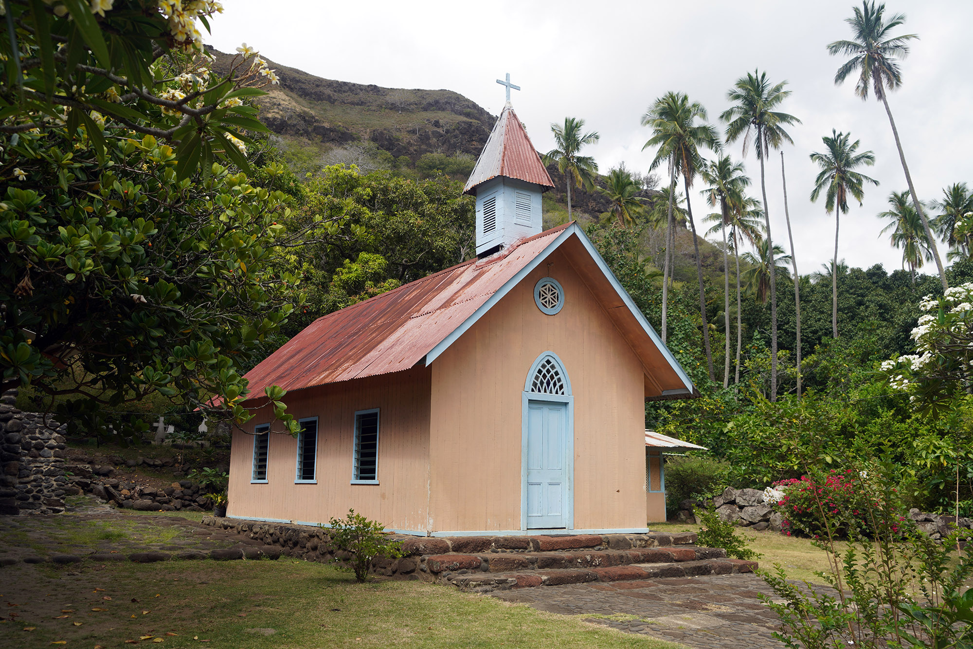 Eglise en bois du hameau de Hooumi - Ile de Nuku Hiva